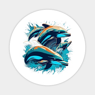 Sea Symphony Grunge Dolphins Magnet